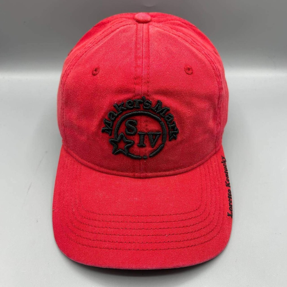 Maker's Mark SIV Hat Men Small Red Embroidered The Game Strap Back Cap New S